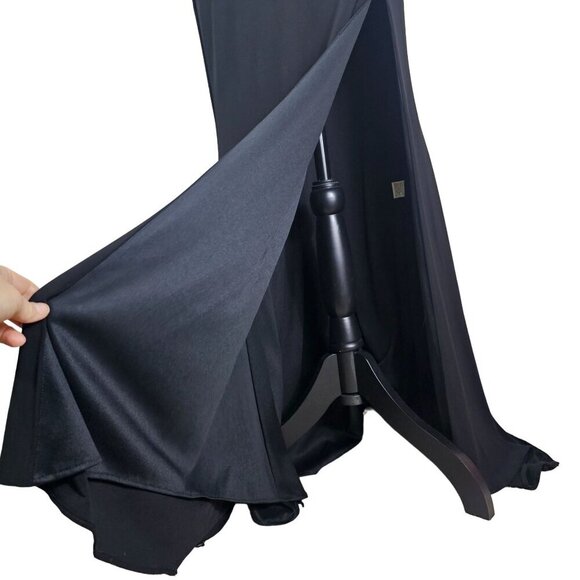 Madison James Black Knit Maxi Skirt  Sz 2 Side Slit Whimsigoth Fairy Grunge - Picture 4 of 12